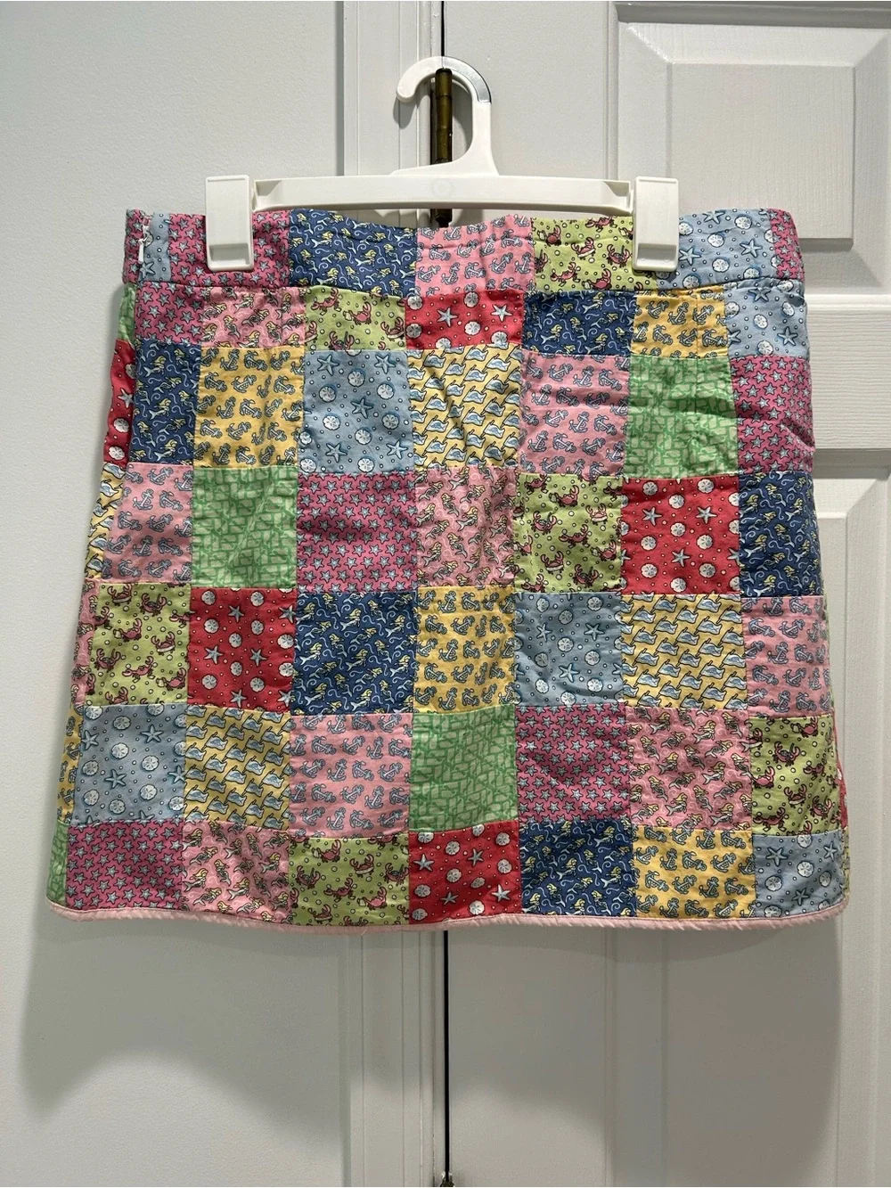 Vineyard Vines Patchwork Mini Skirt in Pink, Blue, Green, Yellow, Red, Cream - Picture 2 of 4